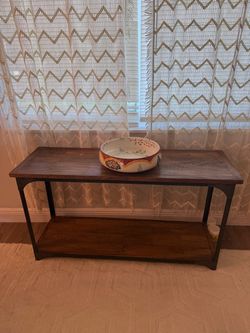 Wooden Industrial Console Table