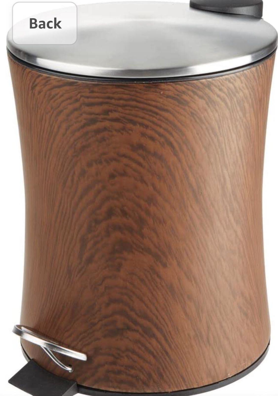 Like New mDesign 5 Liter Hourglass Small Metal Step Trash Can Wastebasket, Garbage Container Bin for Bathroom, Powder Room, Bedroom, Kitchen, Craft Ro