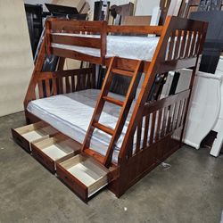 Twin Over Full Bunk Bed And Mattress 