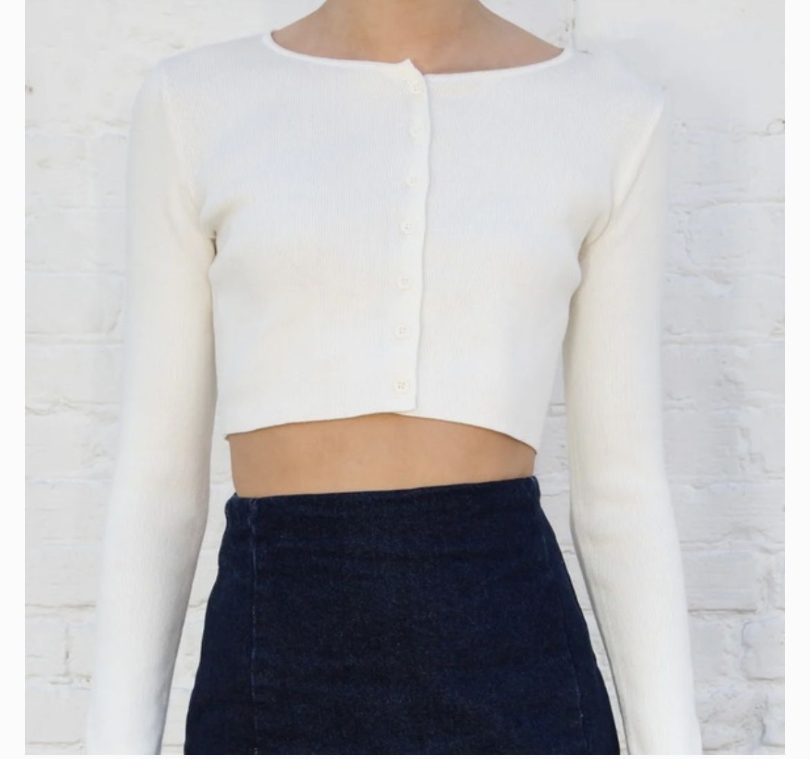 Brandy Melville athelia knit top white cardigan
