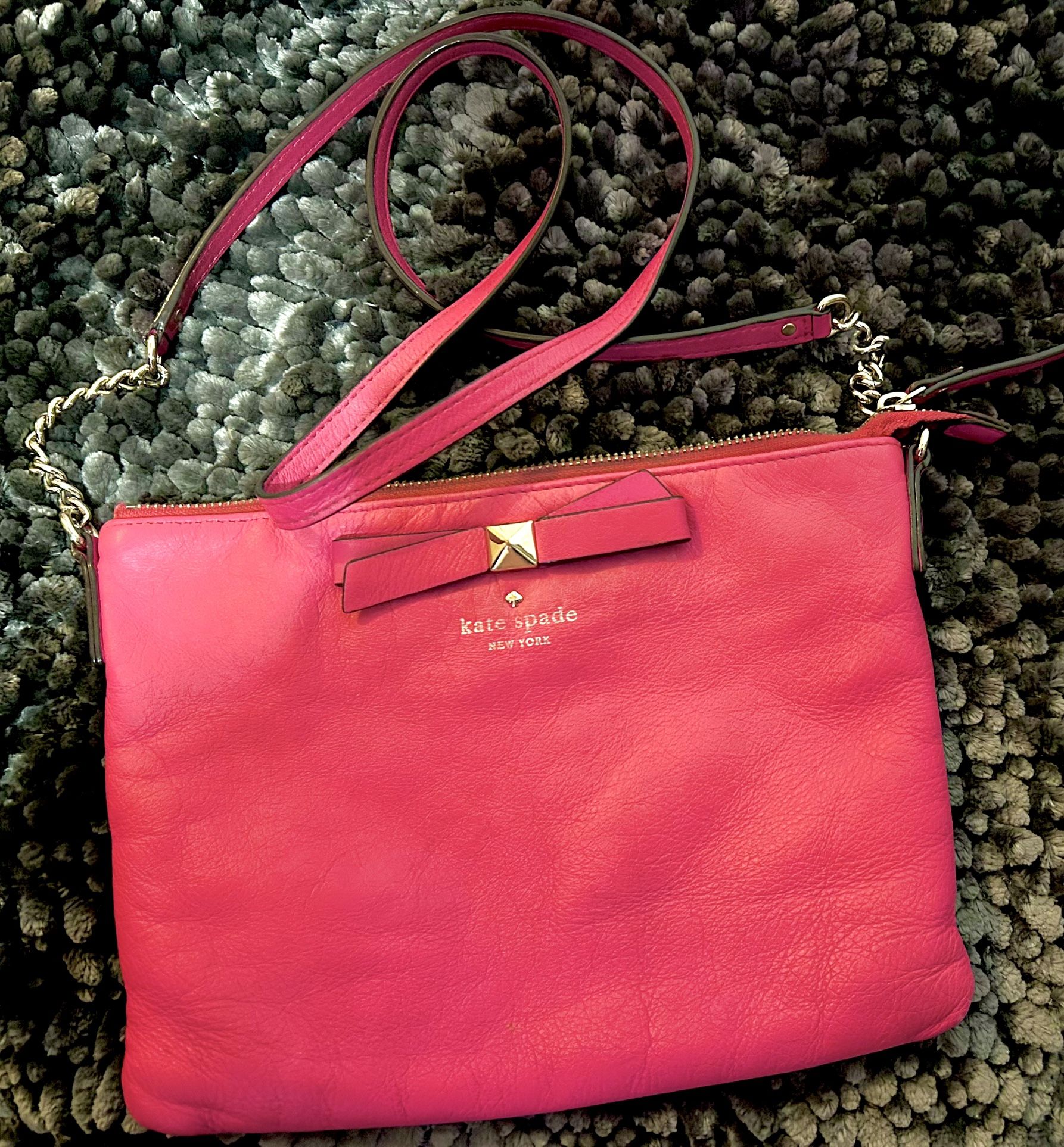 Kate Spade Pink Crossbody Bag with Gold Hardware