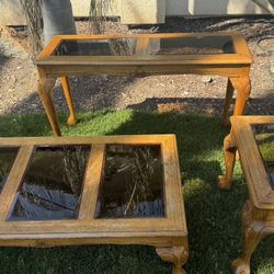 Set Of 3 Wood Coffee Tables 