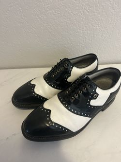 Footjoy premiere classic dry black white Leather Golf Shoes 9.5