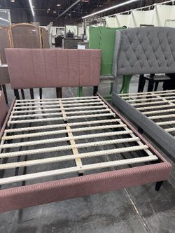 Full Size Pink Linen W Ortho Matres!!!!