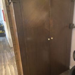 Wood Armoire W/base