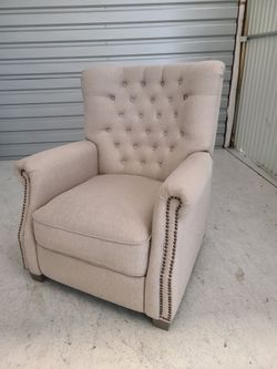 Tufted Fabric Recliner with Nailhead Trim (Smoke Free Pet Free) Can Deliver