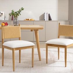 Modern Dining Chairs Set of 2, Mid Century Upholst