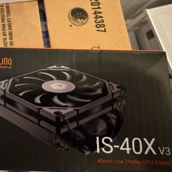 ID-COOLING IS-40X V3 45mm Height Low Profile CPU Cooler 4 Heatpipes CPU Air Cooler with 15mm thickness Slim Fan Support Intel LGA1700/1200/115X; AMD A