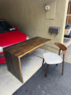 Square Roots Flo Desk + Matching Boma Chair | Seared Oak