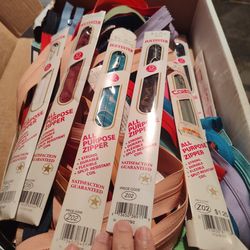 Box Of Assorted Zippers