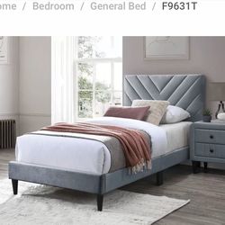 Twin size bed frame with mattress included