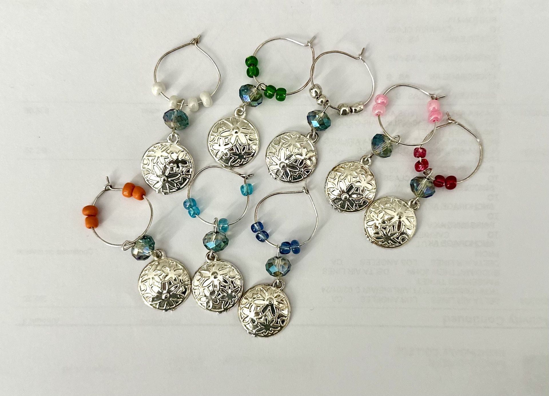 Wine Glass Charms - Set Of 8