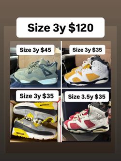 Jordan’s Nikes size 3y all for $120