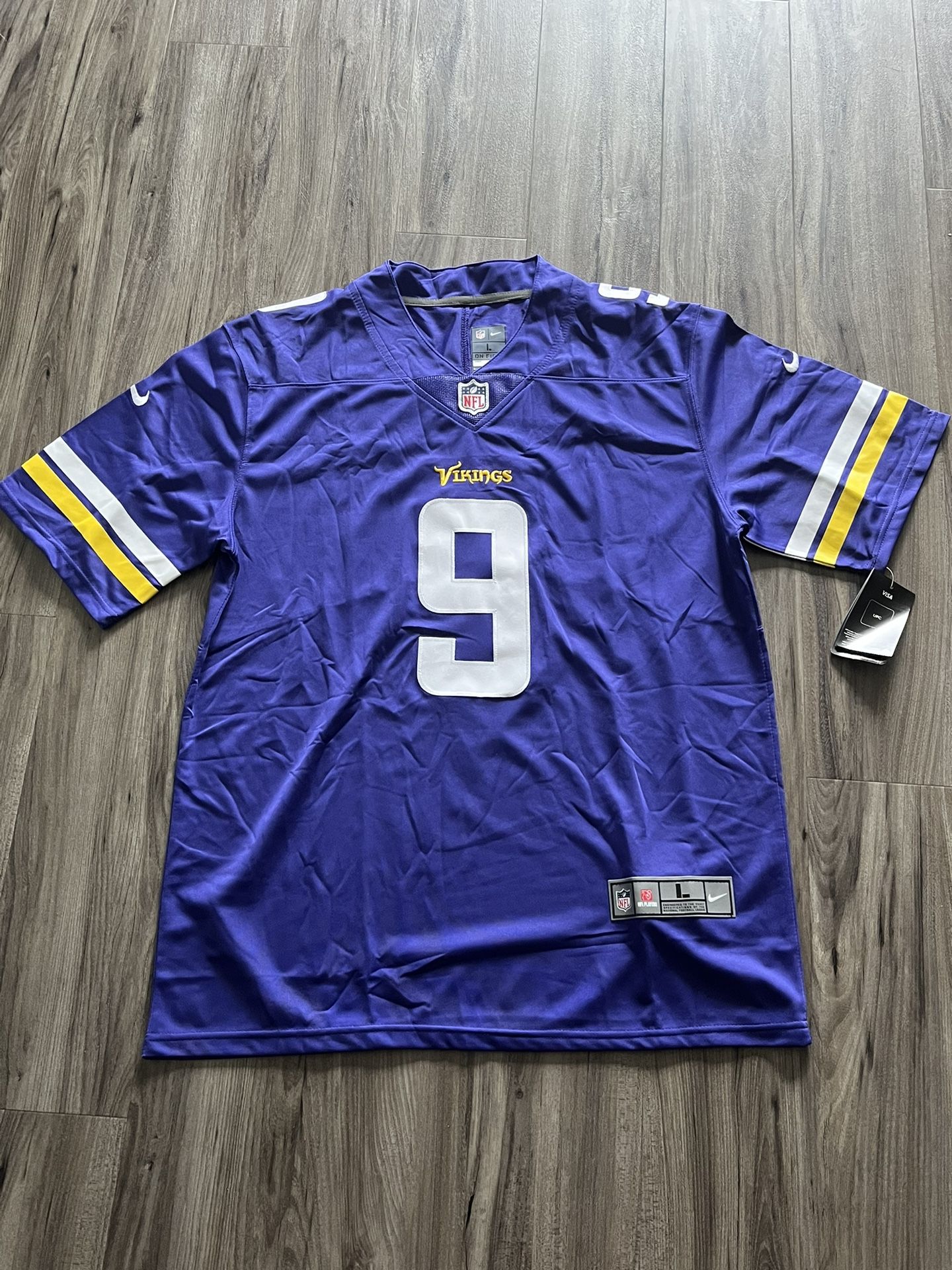JJ McCarthy Vikings #9 Large Stitched Jersey