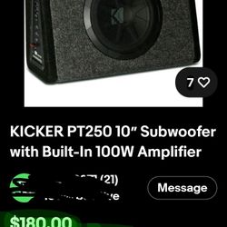 Kicker 10" Subwoofer With Amp $80 Slightly Used 
