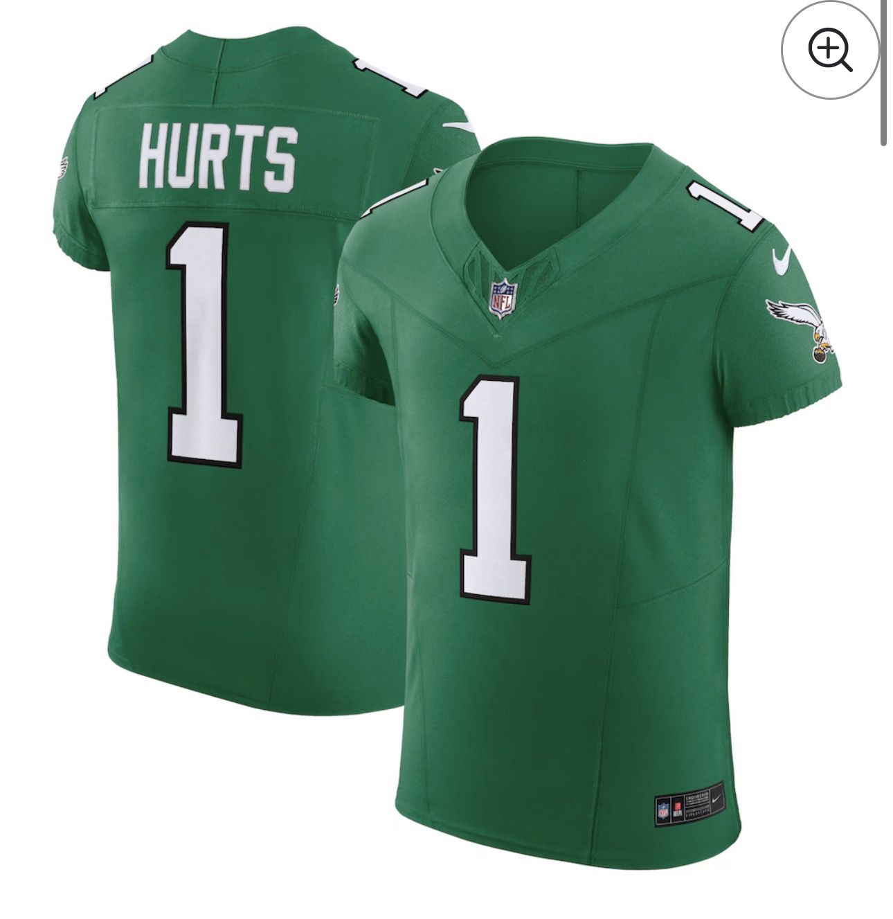 Jalen Hurts Philadelphia Eagles Nike 2nd Alternate Vapor F.U.S.E. Elite Jersey - Kelly Green