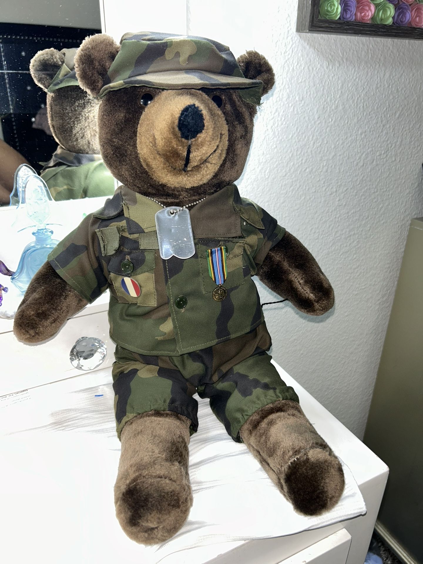 Vintage 1987 Armed Forces Teddy Bear Soldier