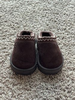 Brown Suede Slip-On Slippers
