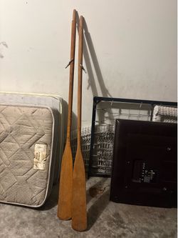 Vintage wooden oars