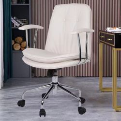 New In Box $50 Each Mid Century Modern Style PU Leather Office Computer Desk Chair Brown Gray White Or Black Color 