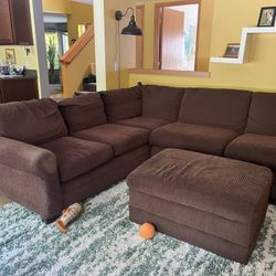 Bassett Sectional Couch And Ottoman 