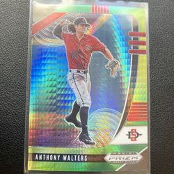2020 PANINI PRIZM DRAFT PICKS GREEN/YELLOW HYPER PDP91 ANTHONY WALTERS SDSU/METS