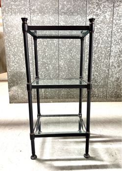 Restoration Hardware side glass table