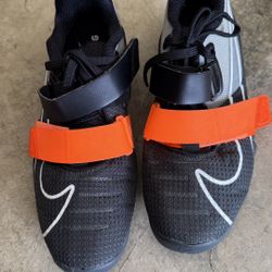 Nike Romaleos 4 Size 7.5 Black Orange Gray Weightlifting Shoes