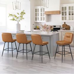 4X Whiskey brown 24” double layer barstools