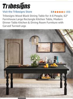 Black Farmhouse Dining Table  Purchased New on Amazon May 30, 2026…