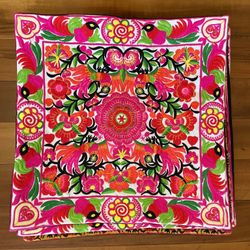 Floral Embroidered pillow cases from Thailand
