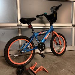 BMX Hot Wheels Kids Bike 16" w/ Removable Training Wheels, Ages 5-9 Boys Bicycle