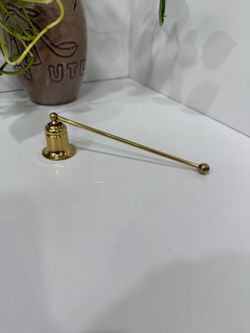 Vintage Brass Swivel Candle Flame Extinguisher Snuffer 7”