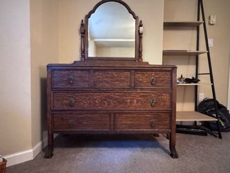 Antique Dresser with Built-In Mirror