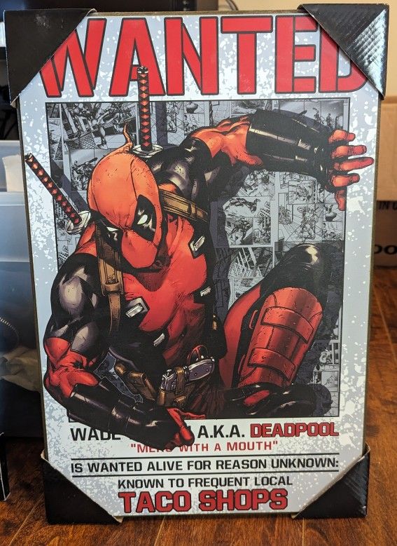 Deadpool Wood Wall Sign