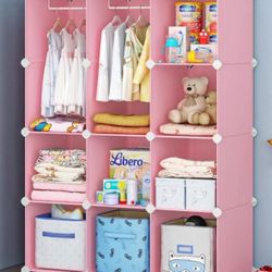 12 Cube Storage Organizer Closet Organizers DIY Stackable Shelves & Hanging Rods - NEW in Box
