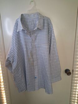 Men's Button-Down Dress Shirt Blue Plaid