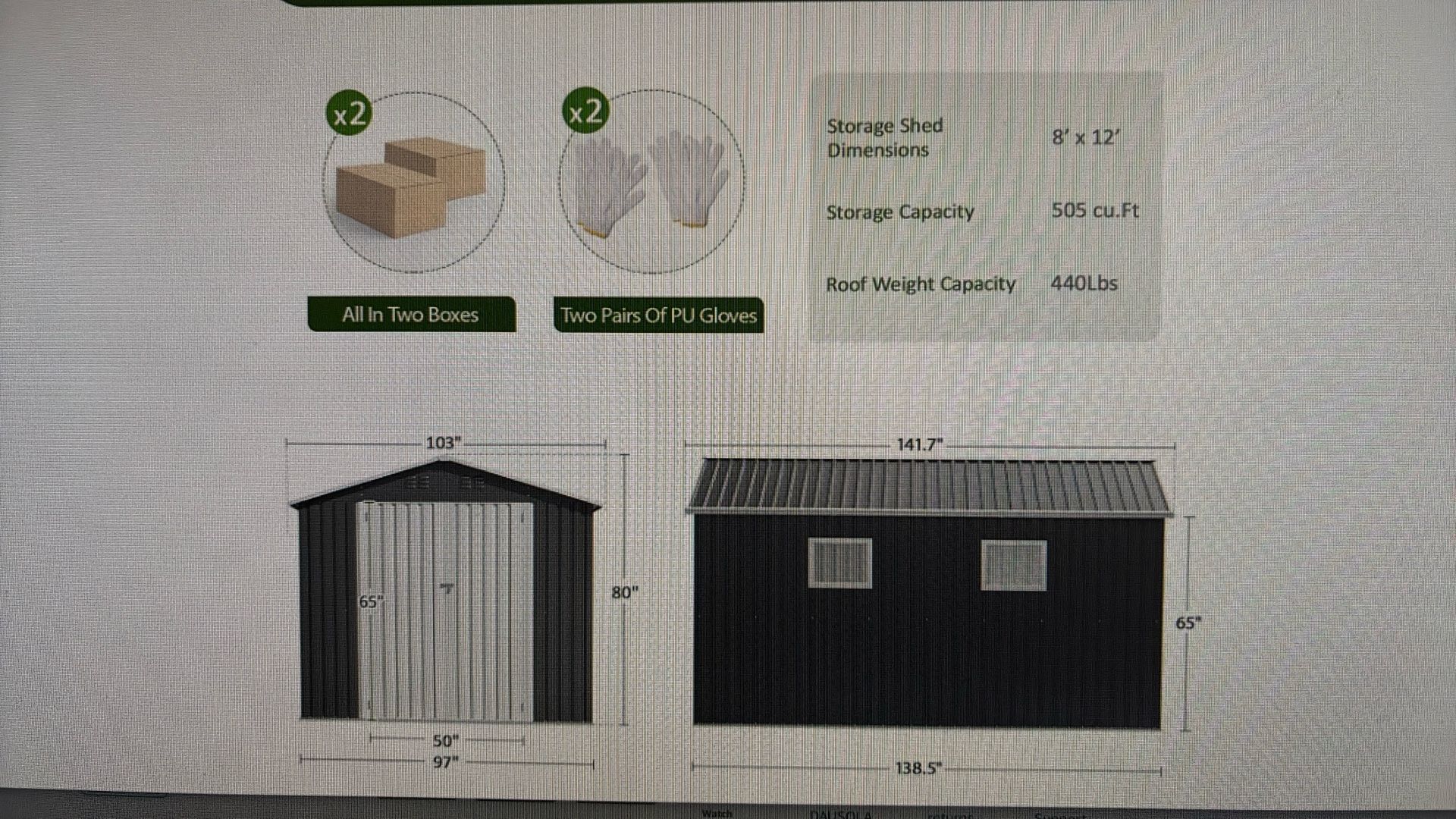 8 x 12 ft outdoor storage shed