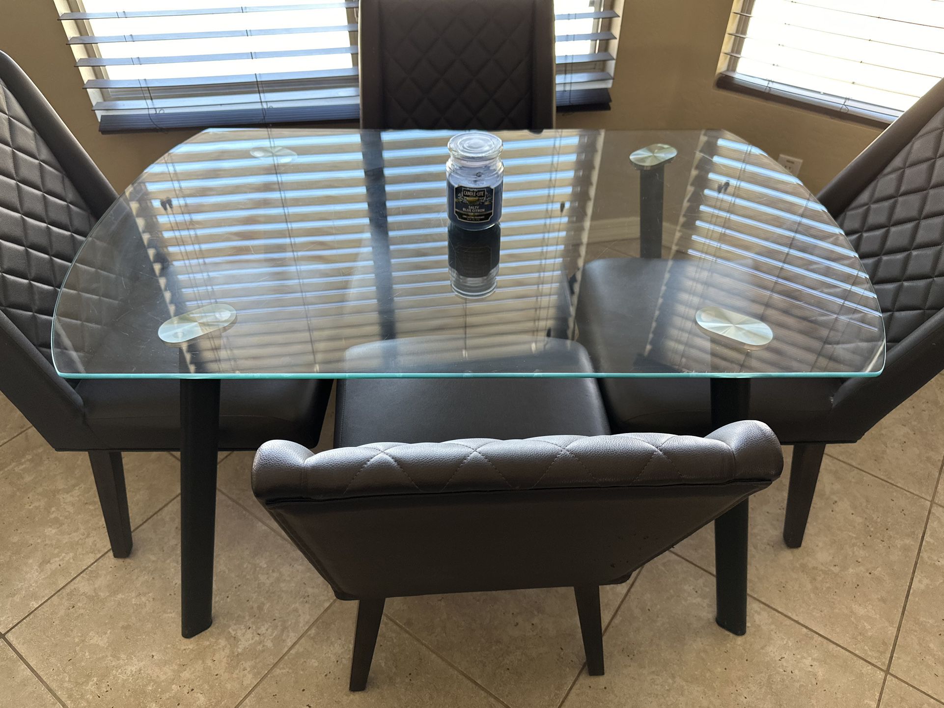Glass Dining Table 40in