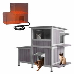 Air7033 Heated Feral Cat Shelter AIR7033-IN-HP, Winter Cat Cabin with Insulation Liner