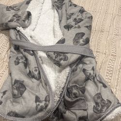 Kids Serpha Hoodie Robe Size 10-12 Dogs Printed New Without Tags
