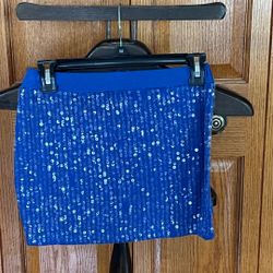 Womens Blue Blingy Skirt Size S