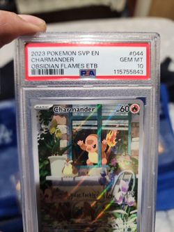 GMT 10 PSA Pokemon 2023 Charmander Obsidian Flames ETB PSA10