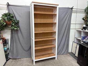 IKEA Hemnes White & Pine 6-Tier Bookshelf