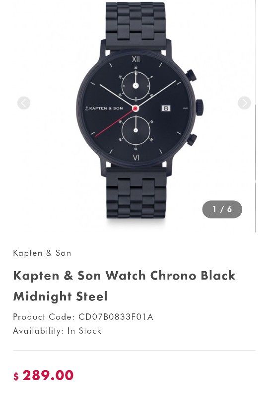 Kapten Son Chrono Black Midnight Steel100% Original