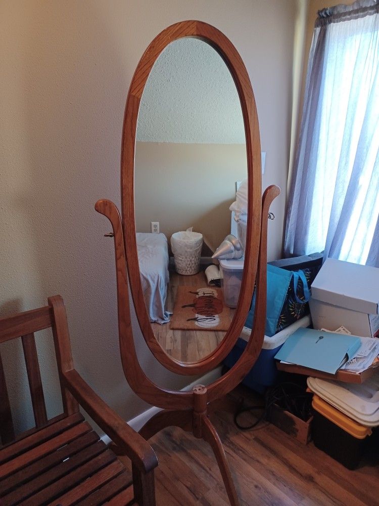 Large Oval Tilting Mirror
