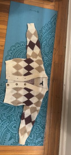 Forever 21 Argyle Cardigan Sweater Small