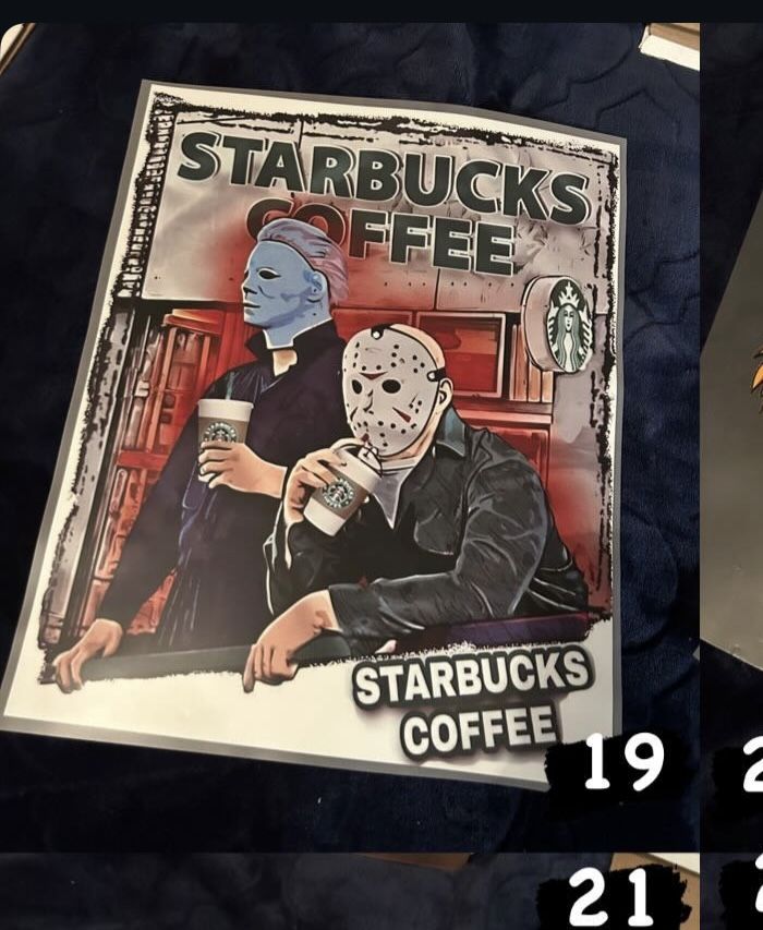 DTF STARBUCKS HORROR TRANSFER