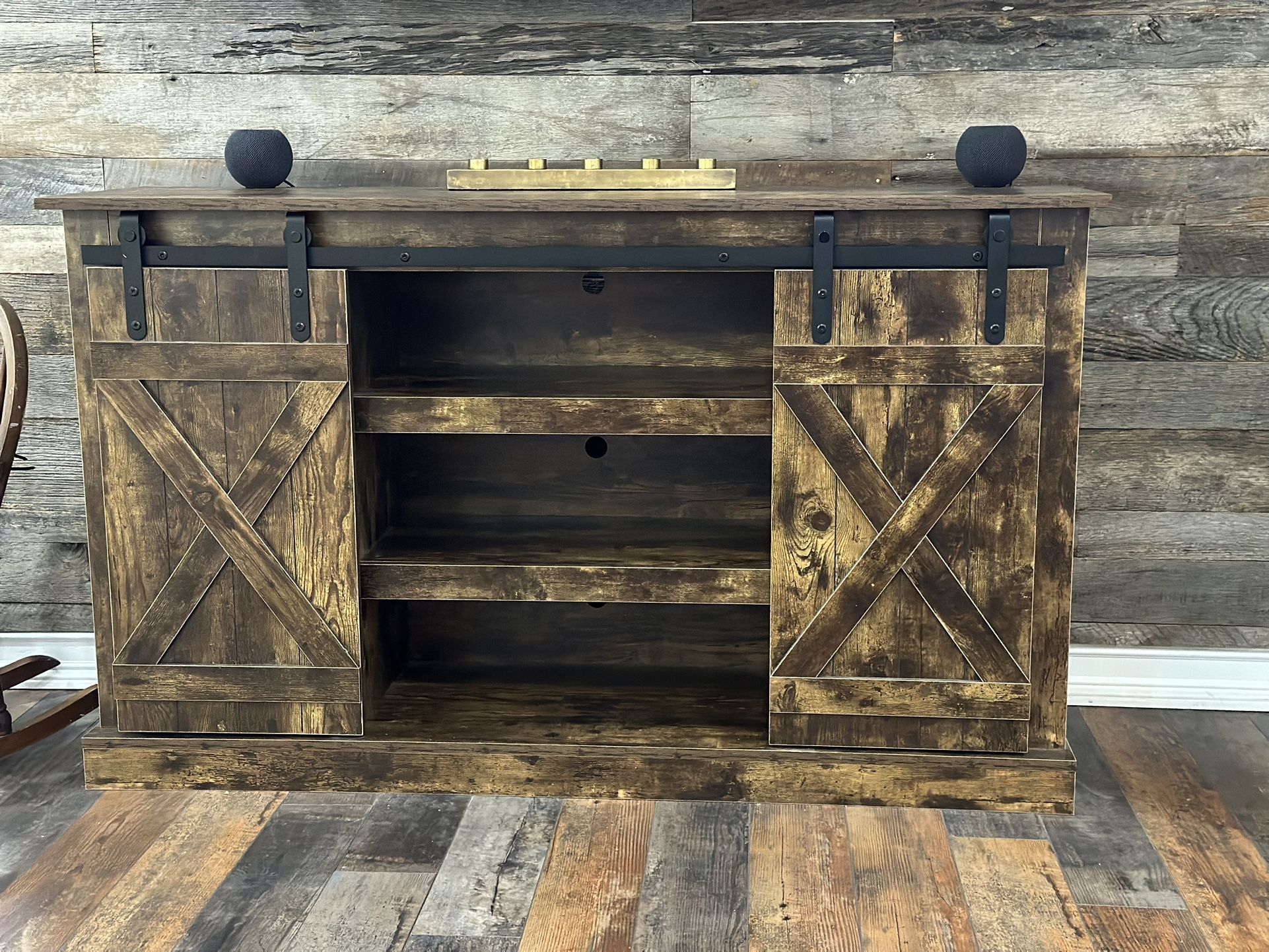 Faux Wood Entertainment Center 