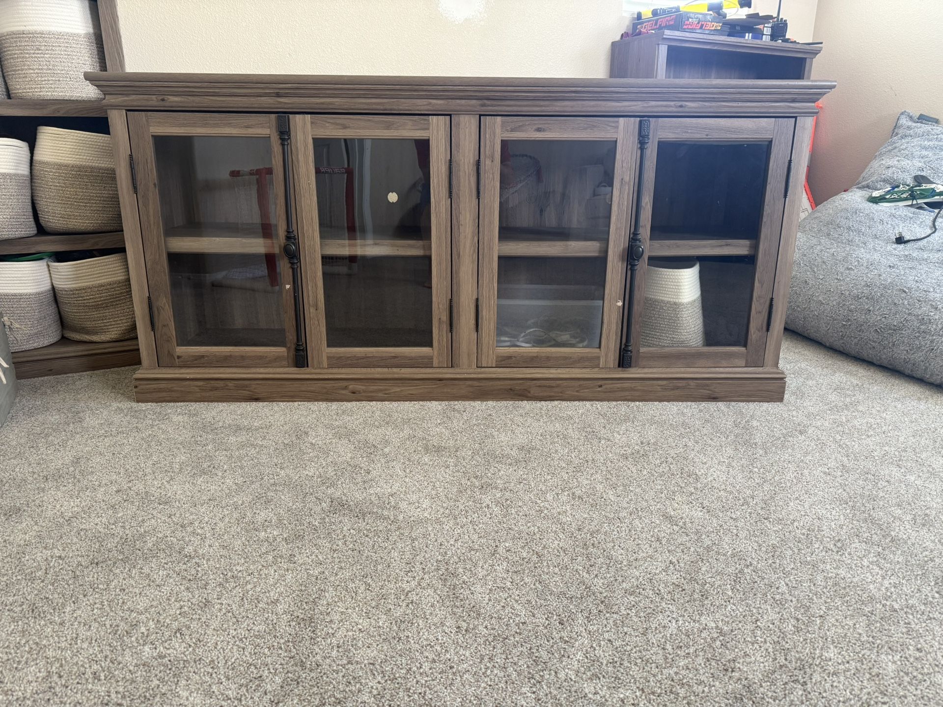 TV Credenza, Coffee table, side tables, Book case, Computer Desk With built In plugs